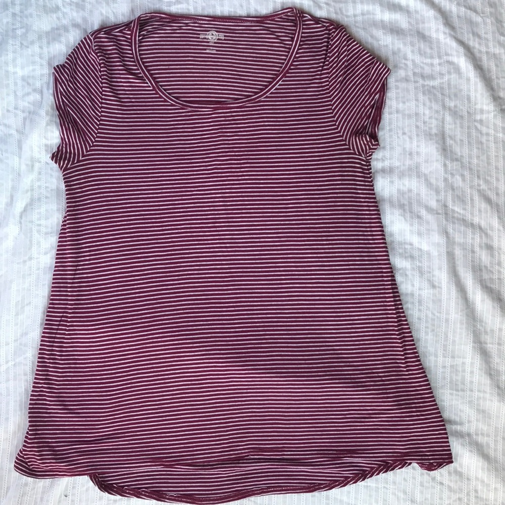 Women’s SO Red and White Striped Short Sleeve